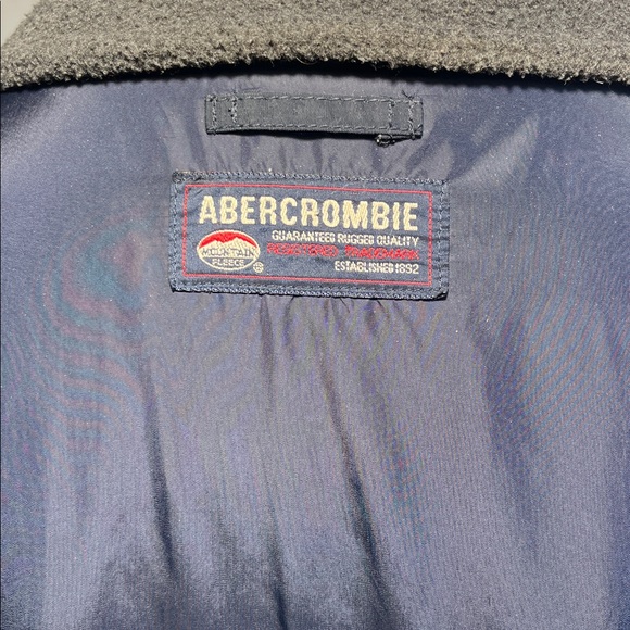 Abercrombie REVERSIBLE Navy Nylon & Grey Fleece Warm Jacket Men's Size Large - Picture 12 of 16